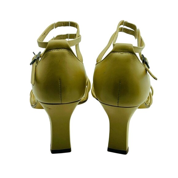Tan Leather Strappy High Heel Sandals Size 6 - Picture 5 of 7
